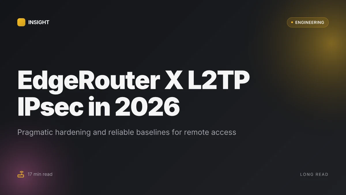 Edgerouter X L2TP VPN setup: a complete step-by-step guide for 2026