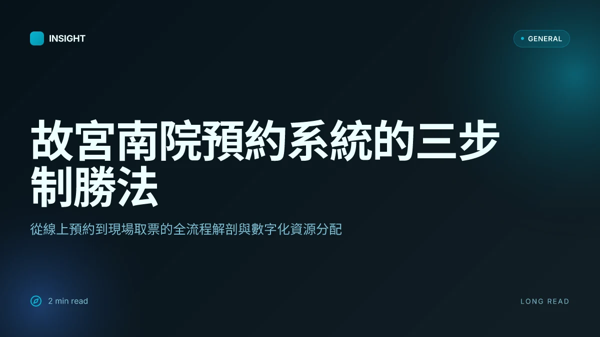 故宮南院預約系統:從線上票務到現場取票的全流程解構