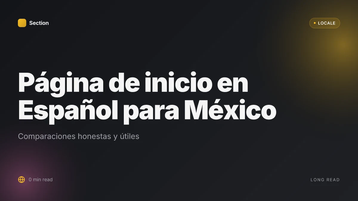 Página de inicio en Español para México