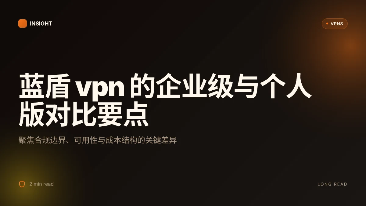 蓝盾VPN 深度评析:企业级 vs 个人版的实际差异与合规风险