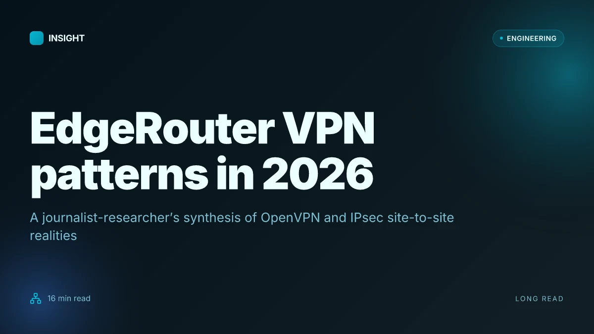 Ubiquiti EdgeRouter vpn guide openvpn ipsec site-to-site 2026
