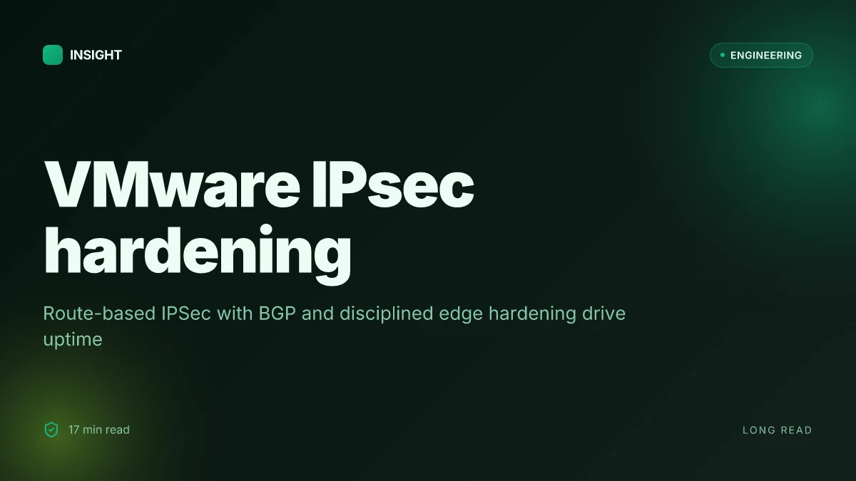 Vmware ipsec best practices for securing vpn traffic in vmware environments and site-to-site vpn optimization 2026